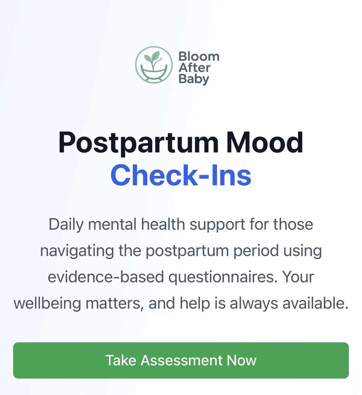 Bloom After Baby website